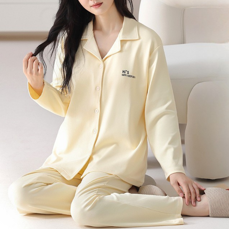 PureEase – Göğüs Pedli Pamuklu Pijama Takımı