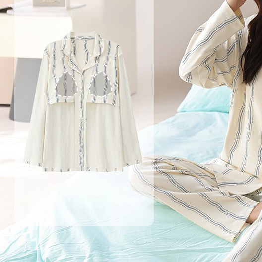 PureEase – Göğüs Pedli Pamuklu Pijama Takımı