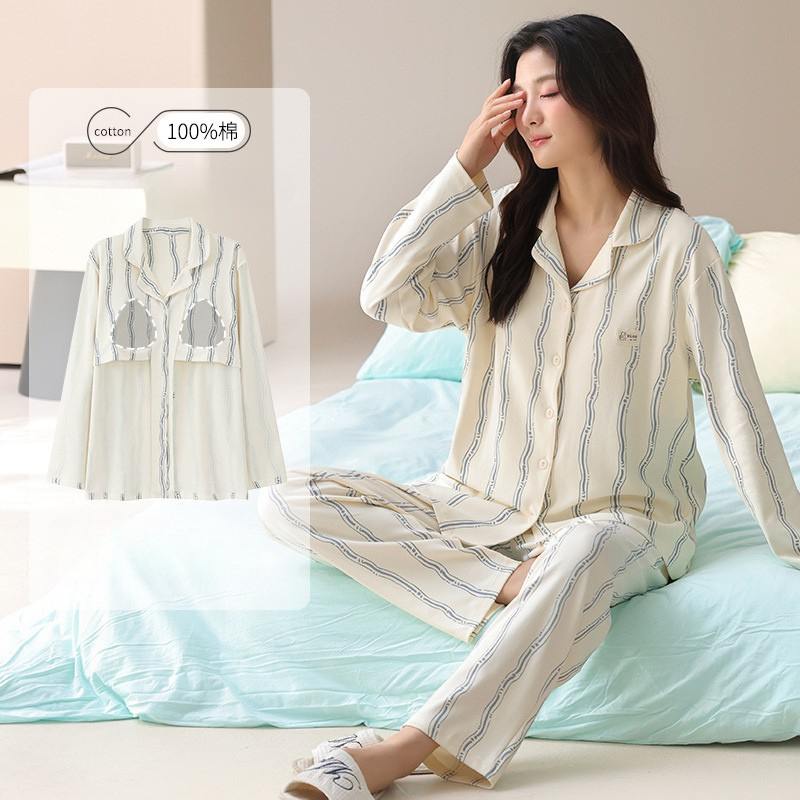 PureEase – Göğüs Pedli Pamuklu Pijama Takımı