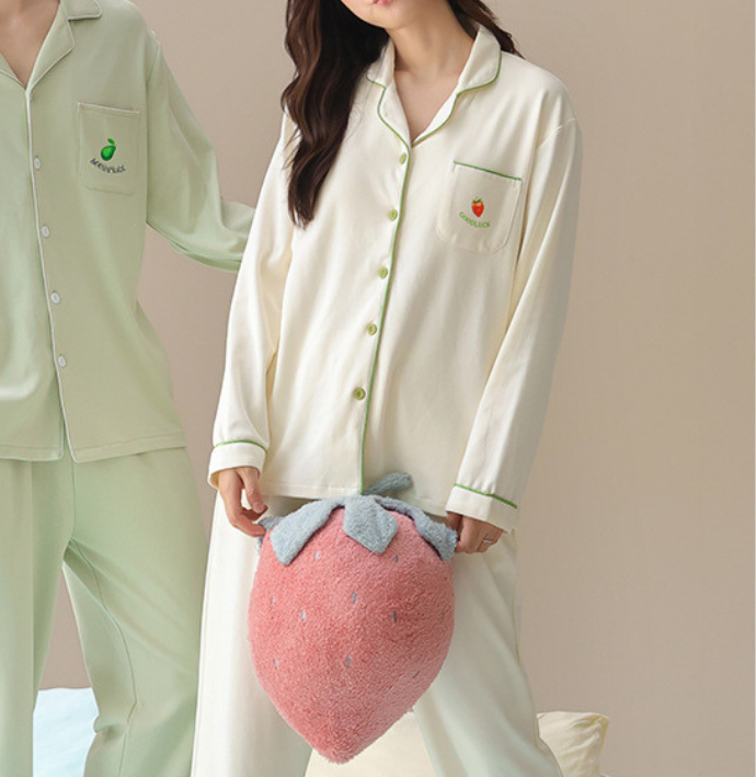 PureEase – Göğüs Pedli Pamuklu Pijama Takımı