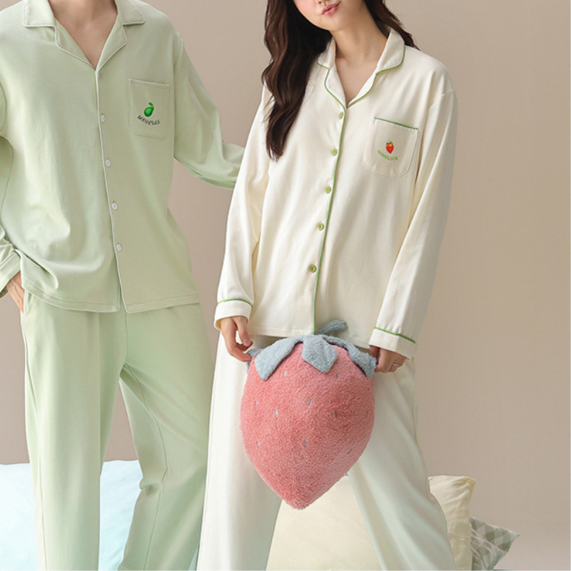 PureEase – Göğüs Pedli Pamuklu Pijama Takımı