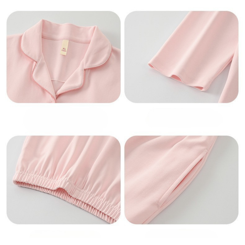 PureEase – Göğüs Pedli Pamuklu Pijama Takımı