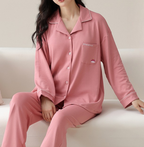 PureEase – Göğüs Pedli Pamuklu Pijama Takımı