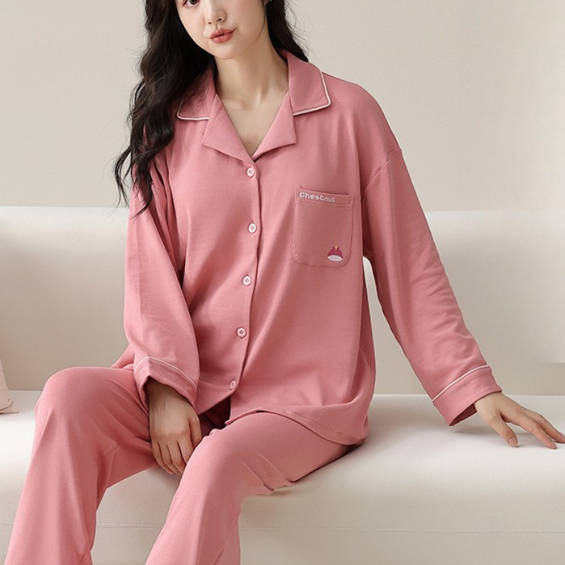 PureEase – Göğüs Pedli Pamuklu Pijama Takımı