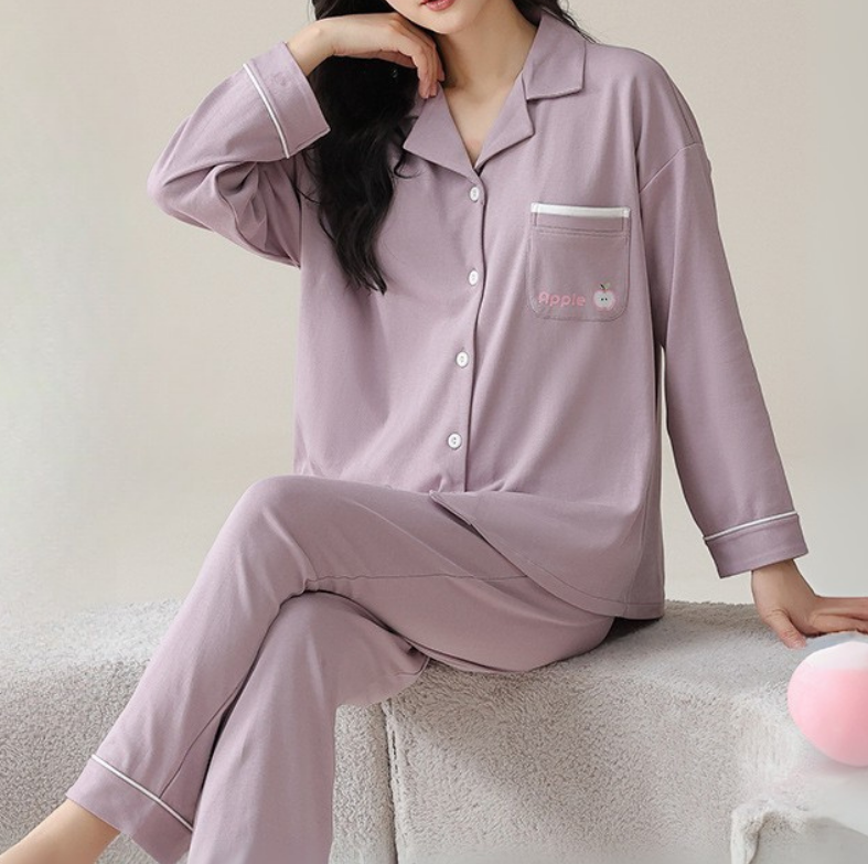PureEase – Göğüs Pedli Pamuklu Pijama Takımı