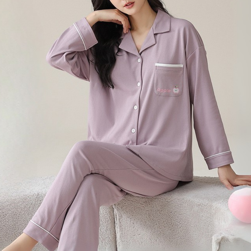 PureEase – Göğüs Pedli Pamuklu Pijama Takımı