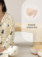 PureEase – Göğüs Pedli Pamuklu Pijama Takımı