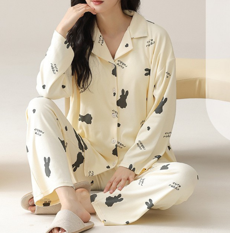 PureEase – Göğüs Pedli Pamuklu Pijama Takımı