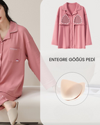 PureEase – Göğüs Pedli Pamuklu Pijama Takımı