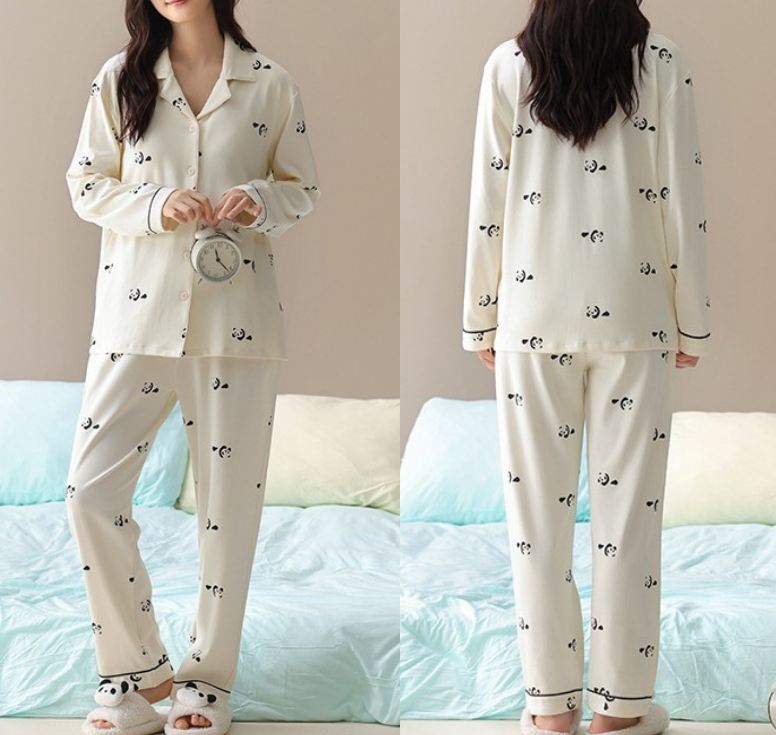 PureEase – Göğüs Pedli Pamuklu Pijama Takımı