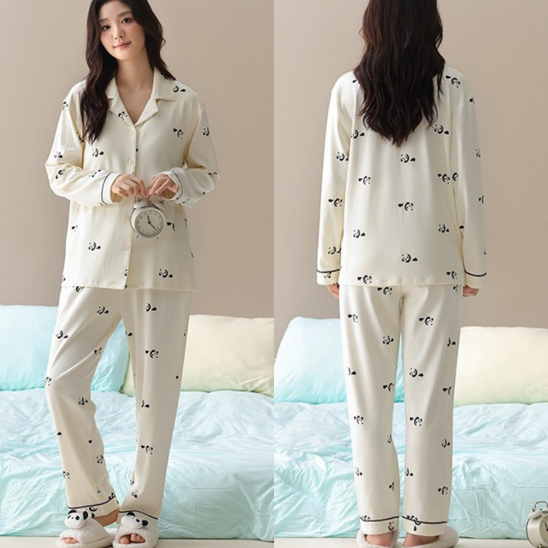 PureEase – Göğüs Pedli Pamuklu Pijama Takımı