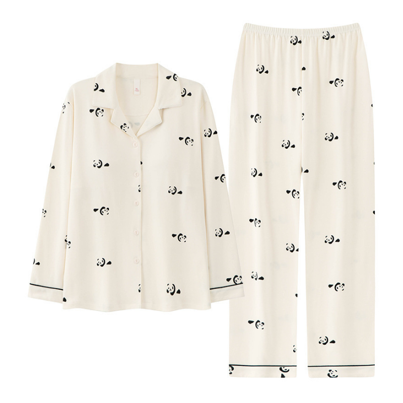 PureEase – Göğüs Pedli Pamuklu Pijama Takımı