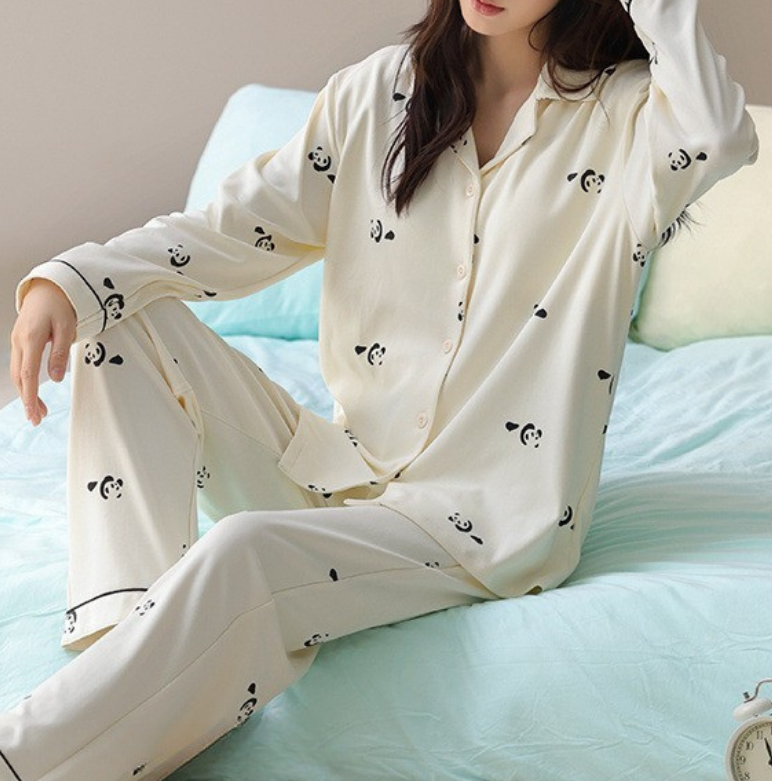 PureEase – Göğüs Pedli Pamuklu Pijama Takımı