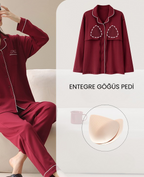 PureEase – Göğüs Pedli Pamuklu Pijama Takımı