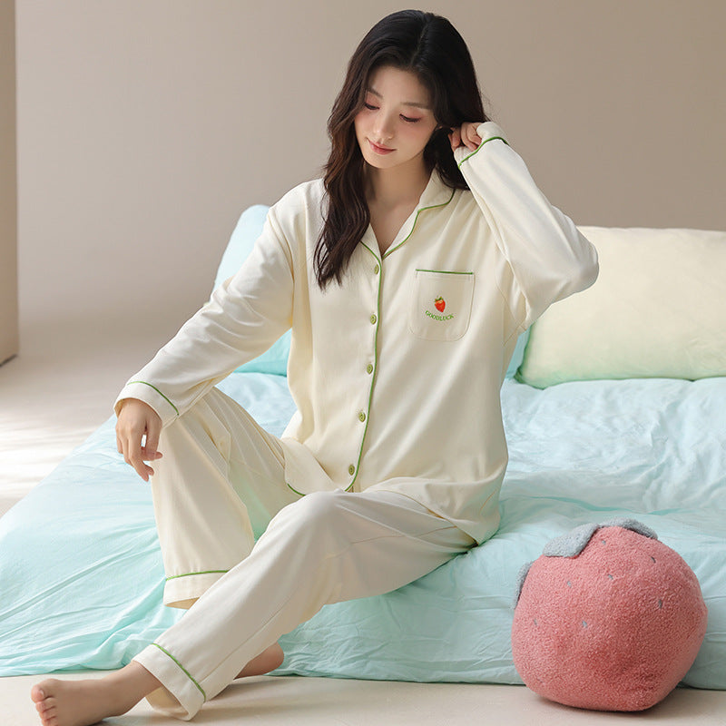 PureEase – Göğüs Pedli Pamuklu Pijama Takımı