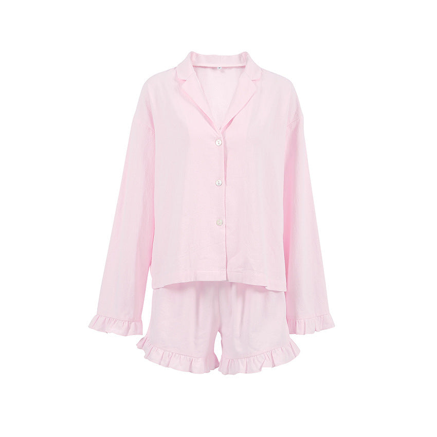 Ruffle Cotton Set – Fırfırlı Pamuklu Kadın Pijama Takımı