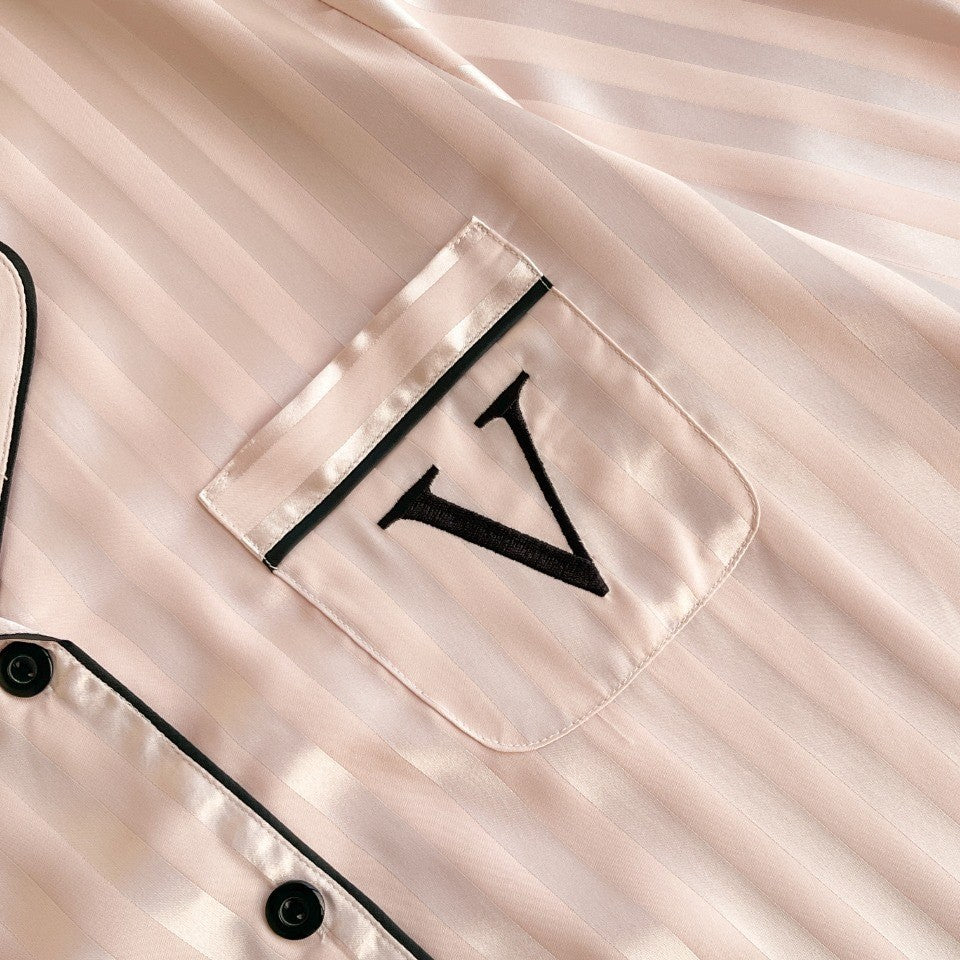 Satin Stripe – Saten Çizgili Kadın Pijama Takımı