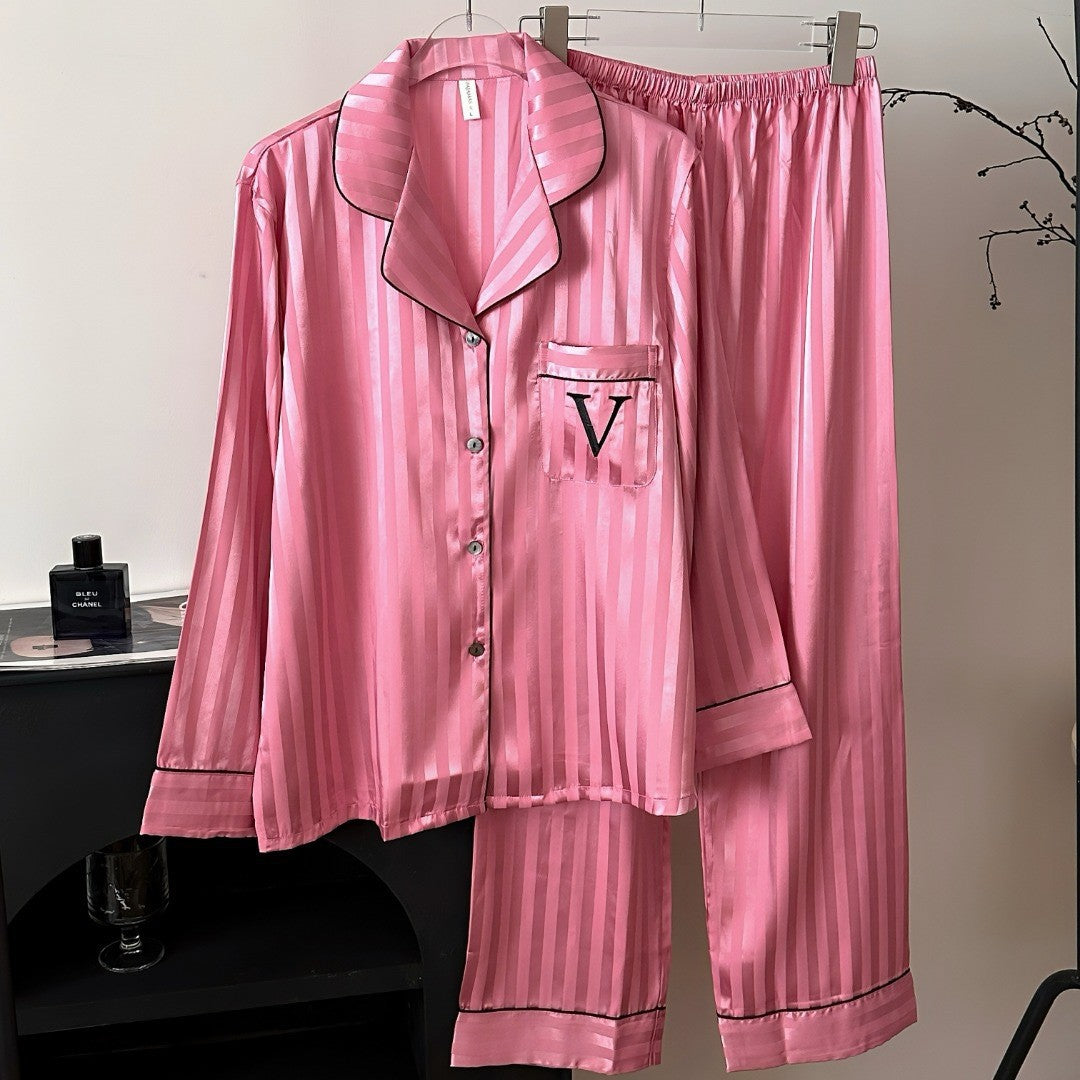 Satin Stripe – Saten Çizgili Kadın Pijama Takımı
