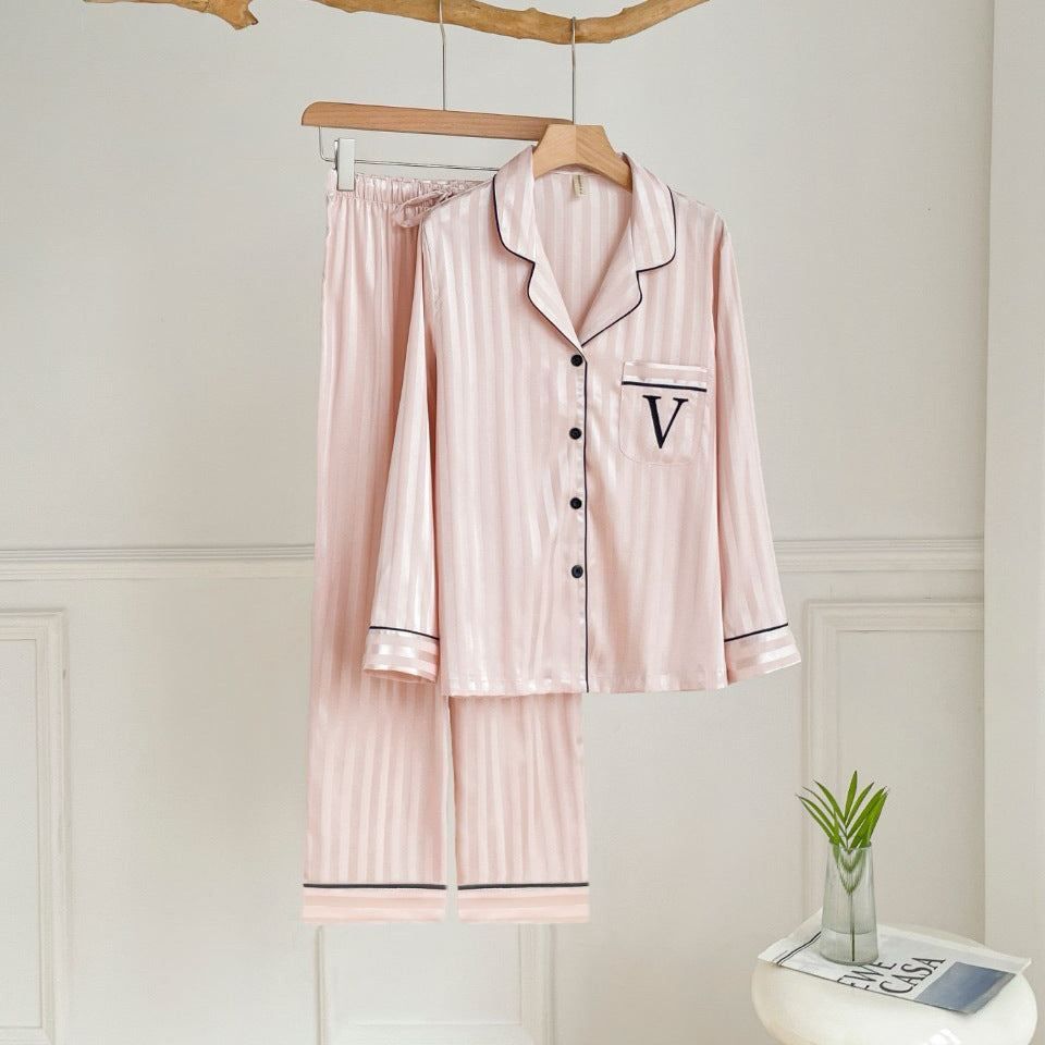 Satin Stripe – Saten Çizgili Kadın Pijama Takımı