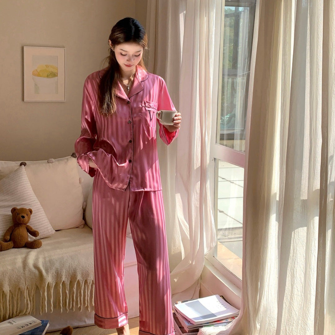 Satin Stripe – Saten Çizgili Kadın Pijama Takımı