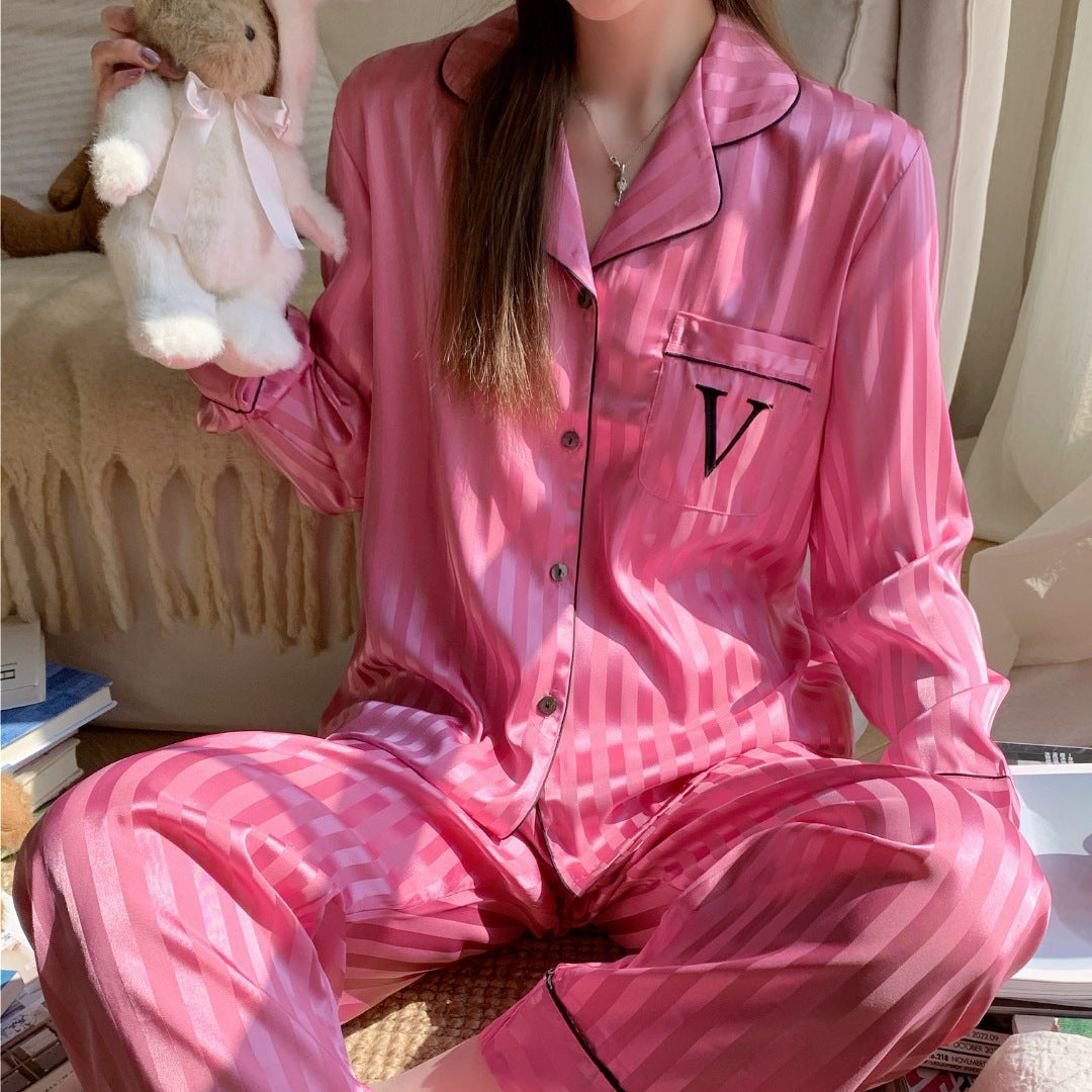 Satin Stripe – Saten Çizgili Kadın Pijama Takımı