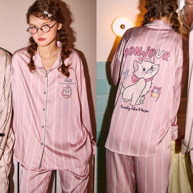 Sweet Marie – Çizgili Saten Kadın Pijama Takımı
