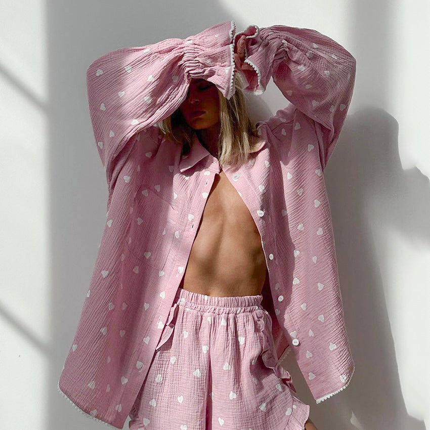 Sweetheart Set – Kalp Desenli Kadın Pijama Takımı