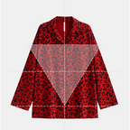 Kırmızı Leopar Desenli Pamuklu Pijama Takımı