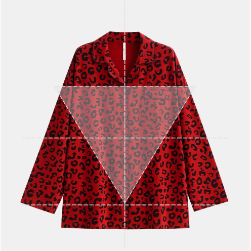 Kırmızı Leopar Desenli Pamuklu Pijama Takımı