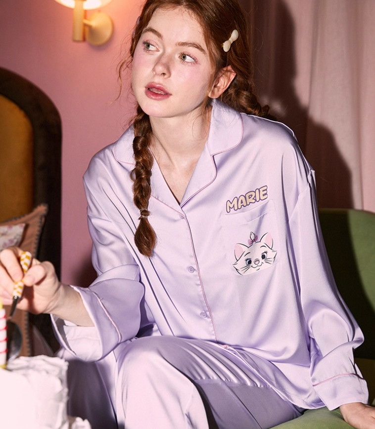 Marie Character Print Satin Pajama Set