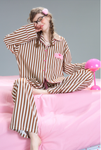 Pijama de rayas marrones Cool Cat
