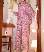 Marie Orijinal Pembe Kışlık Peluş Pijama Takımı