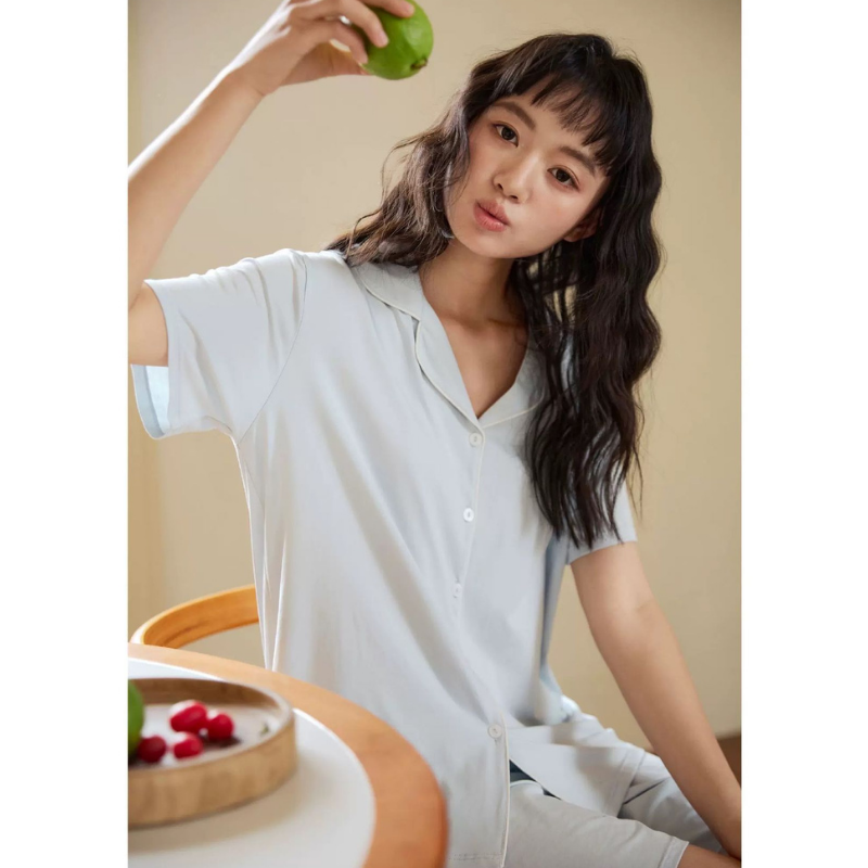 Every Day Comfort – Açık Mavi Şortlu Kadın Pijama Takımı