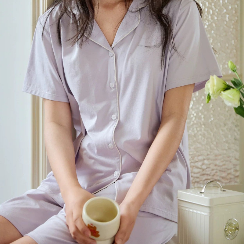 Every Day Comfort – Lila Şortlu Kadın Pijama Takımı