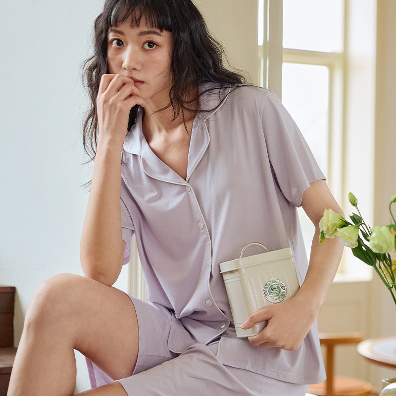 Every Day Comfort – Lila Şortlu Kadın Pijama Takımı