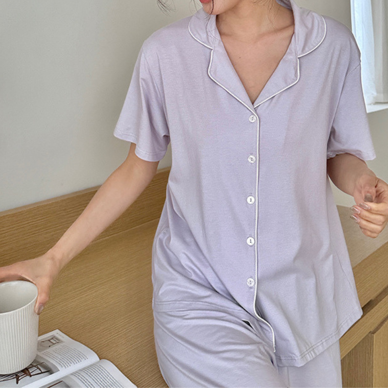 Every Day Comfort – Lila Şortlu Kadın Pijama Takımı