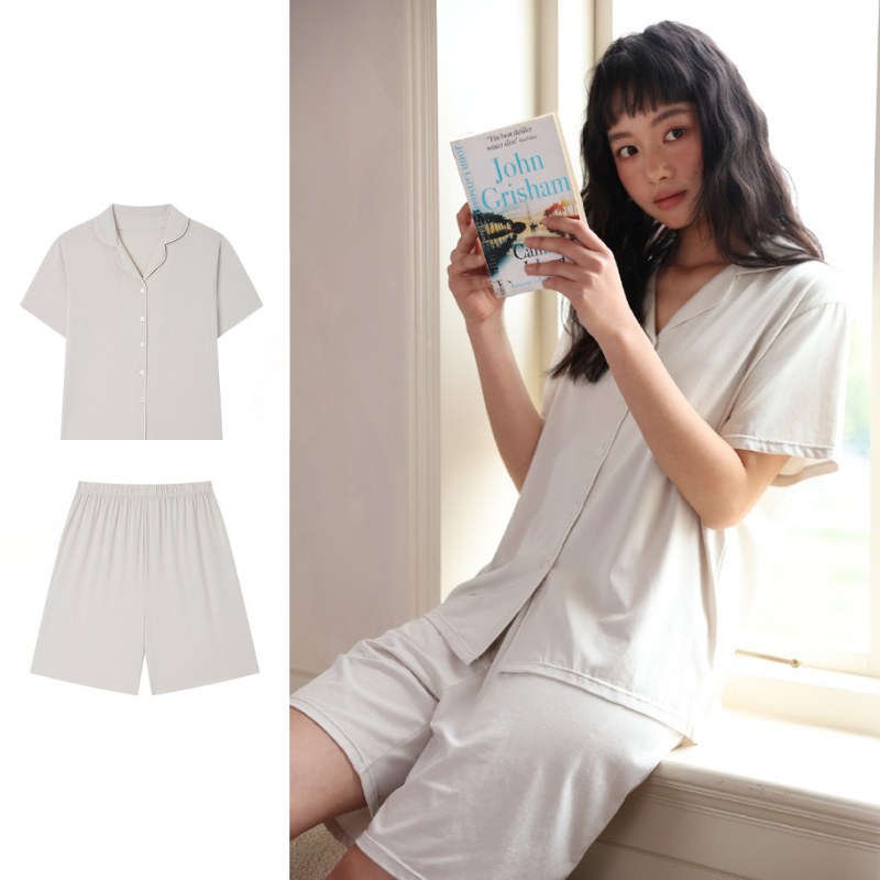 Every Day Comfort – Taş Gri Şortlu Kadın Pijama Takımı