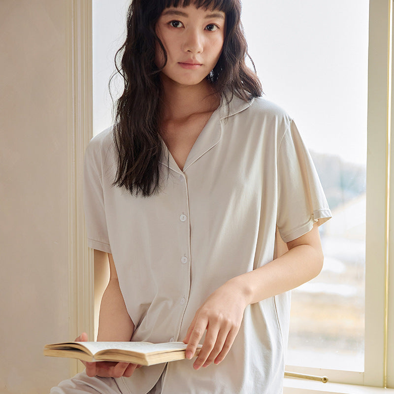 Every Day Comfort – Taş Gri Şortlu Kadın Pijama Takımı