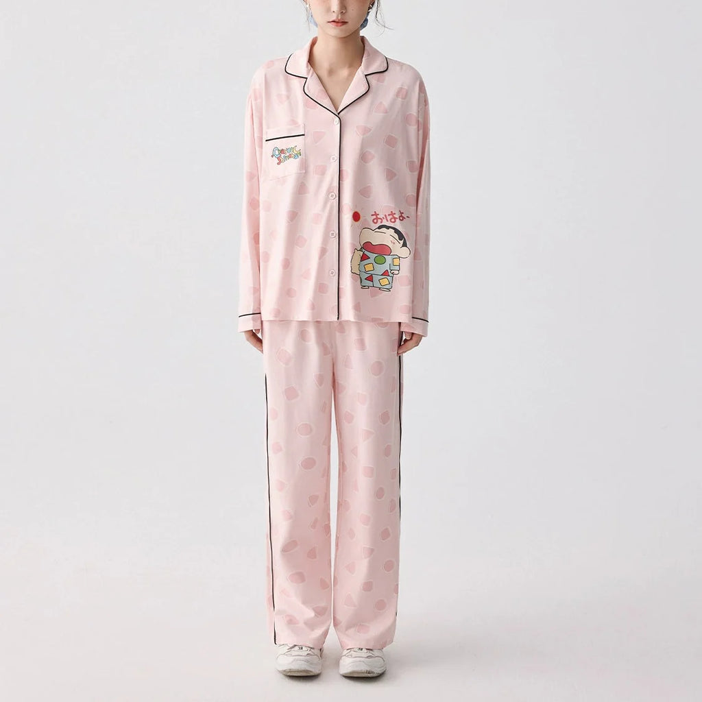 Pembe Karakter Desenli Modal Pamuklu Pijama Takımı