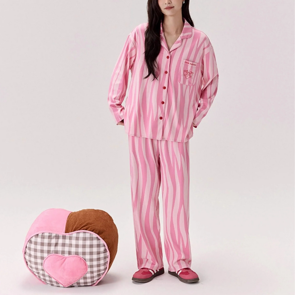 Pembe Pink Panther Pamuklu Modal Pijama Takımı