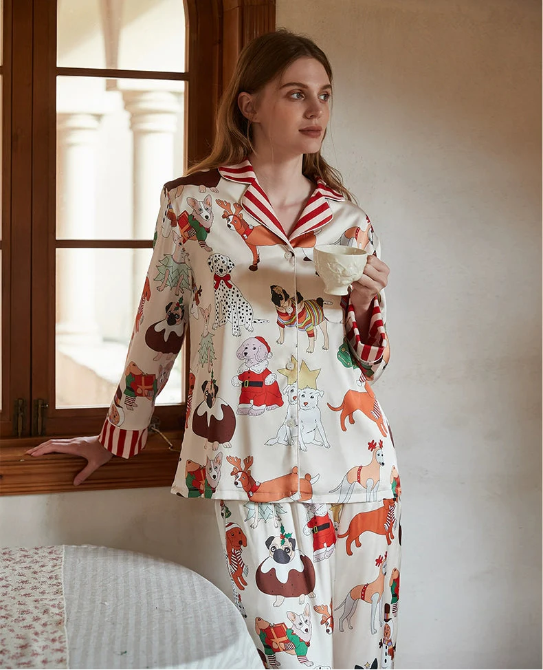 Noel Tasarım Koleksiyon Lüks Saten Pijama Takımı