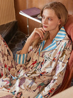 Maison Editorial Desenli Premium Saten Pijama Takımı