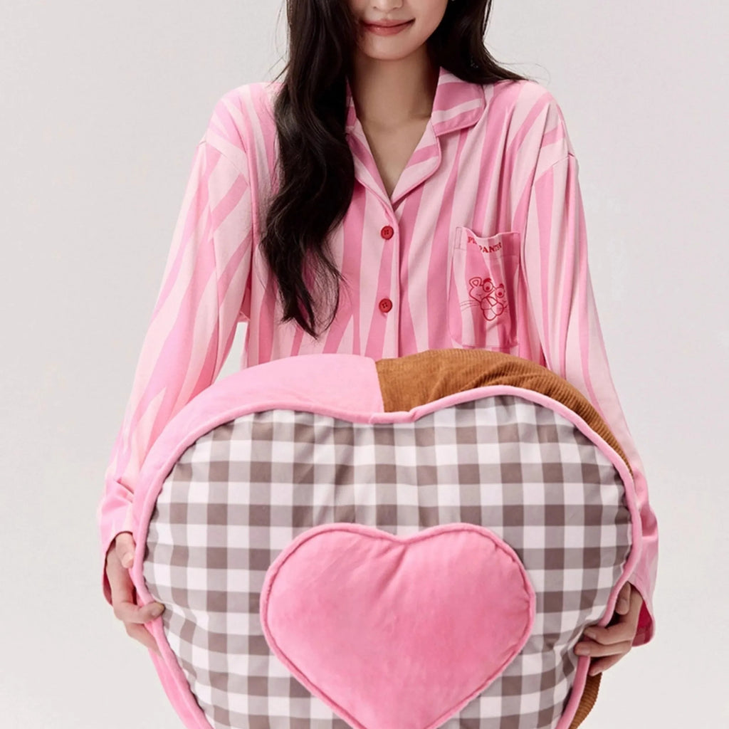 Pembe Pink Panther Pamuklu Modal Pijama Takımı