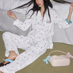 Kalp Desenli Pamuklu Pijama Takımı