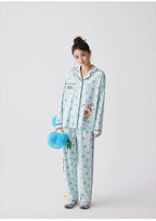 Mavi Karakter Desenli Modal Pamuklu Pijama Takımı