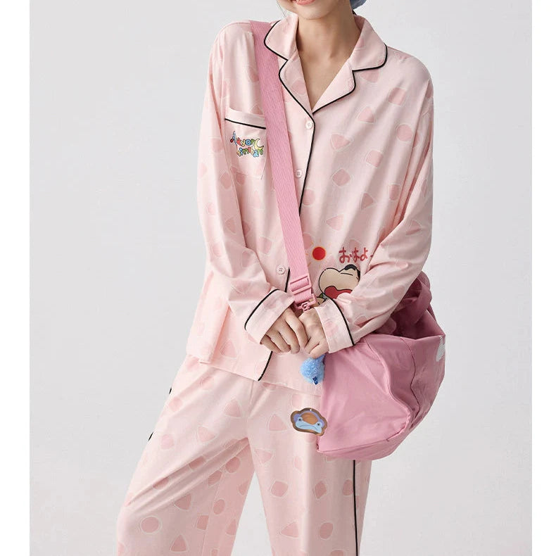 Pembe Karakter Desenli Modal Pamuklu Pijama Takımı