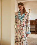 Maison Editorial Premium Satin Patterned Robe