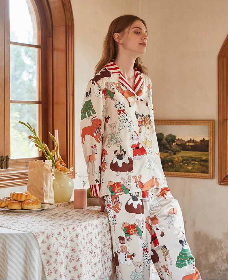 Noel Tasarım Koleksiyon Lüks Saten Pijama Takımı