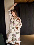 Leopar Desenli Renkli Baskılı Pamuklu Pijama Takımı