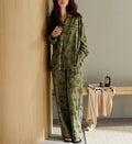 Pijama de algodón verde con diseño vintage
